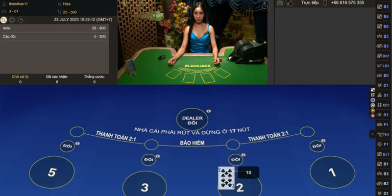 Cách thực hiện các hành động trong game blackjack Cách thực hiện các hành động trong game blackjack
